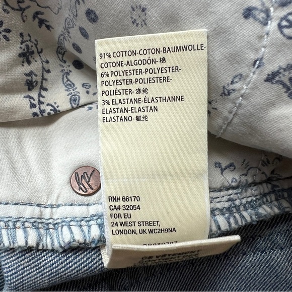 WE THE FREE FREE PEOPLE CROPPED JEANS FRAY HEM RIGID DENIM MED WASH BLUE 29 - Picture 12 of 12